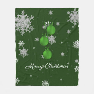 Groene kerstsierbloemen Fleece Blanket Deken