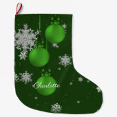 Groene kerstsierbloemen grote kerstsok (Voorkant)