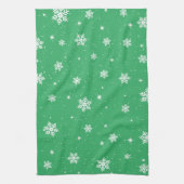 Groene kerststars Snowflakes Patroon Theedoek (Verticaal)