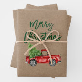 Groene kerststijl voor kerstmis in penseel inpakpapier vel (In situ)