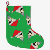 Groene kerststop met kerstmantels grote kerstsok (Voorkant)