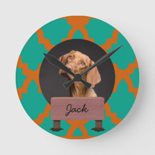 groene kerstvakantie Aangepaste hond Foto Ronde Klok