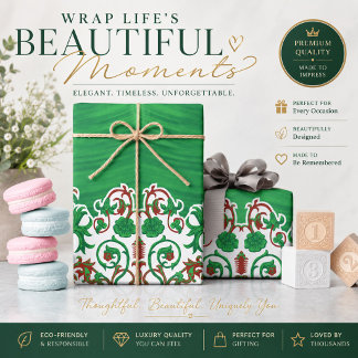 Groene kerstverpakkings papier | Sierlijke cadeauv