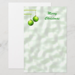 Groene kerstversieringen briefpapier