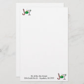 Groene kerstvreugde briefpapier (Voorkant / Achterkant)