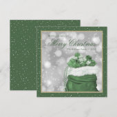 Groene kerstwinterfeestkaarten feestdagenkaart (Voorkant / Achterkant)