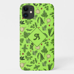 Groene Keuken Kooktuin Kruiden Ontwerp Monogram iPhone 11 Hoesje