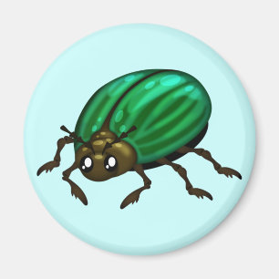Groene Kever Magnet met aanpasbare achtergrond Magneet