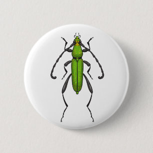 Groene kever ronde button 5,7 cm