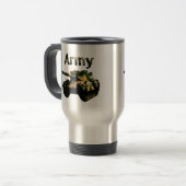Groene Khaki Army Tank, Travel Mug Reisbeker (Voorkant links)