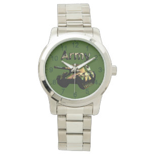 Groene Khaki Army Tank, Unisex Wristwatch Horloge