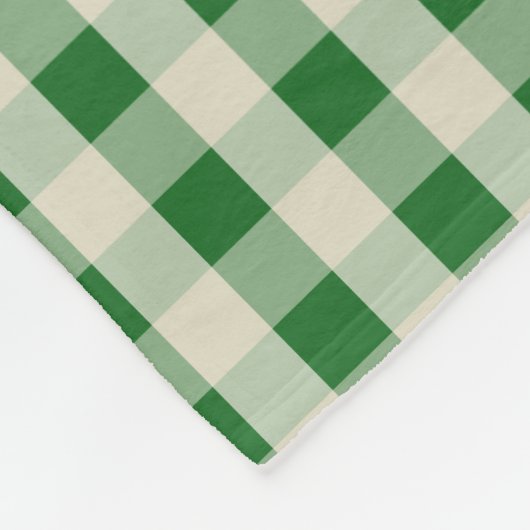 Groene Khaki Check Pattern Monogram Name Boys Fleece Deken (Hoek)