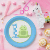 Groene kikker 1st Birthday Boy First Party Bord (Feest)