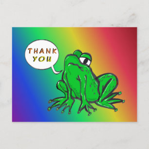 Groene kikker cartoon DANK JE WEL ansichtkaart Briefkaart