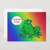 Groene kikker cartoon HARTELIJK DANK postkaart (Voorkant / Achterkant)