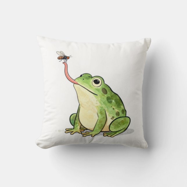 Groene kikker die een vlieg vangt kussen (Voorkant)
