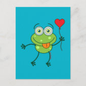 Groene kikker die gek in liefde vallen briefkaart (Voorkant)