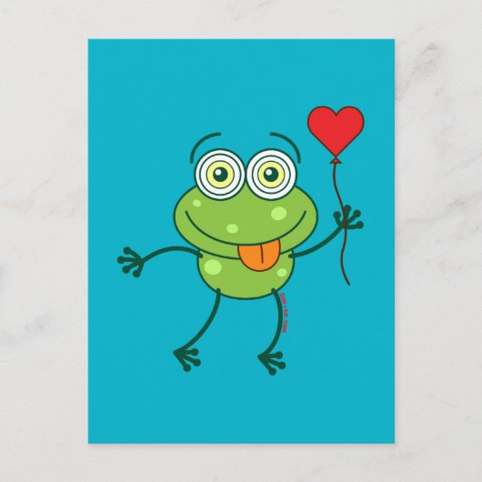 Groene kikker die gek in liefde vallen briefkaart (Voorkant)
