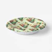 Groene kikker Drink Sinaasappel Boba Pattern Papieren Kommen (Gebogen)