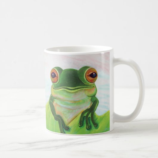 Groene kikker in de vijver koffiemok (Rechts)