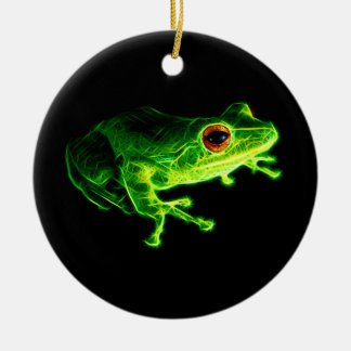 Groene kikker keramisch ornament