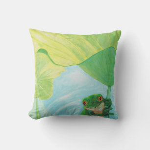 Groene kikker onder Lily Pad Kussen