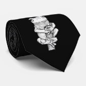 Groene kikker op een Post Ink Tekening Stropdas (Opgerold)