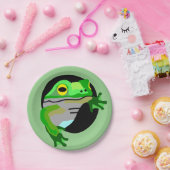 Groene kikker papieren bordje (Feest)