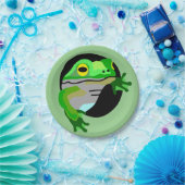 Groene kikker papieren bordje (Feest)