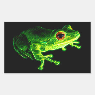 Groene kikker rechthoekige sticker