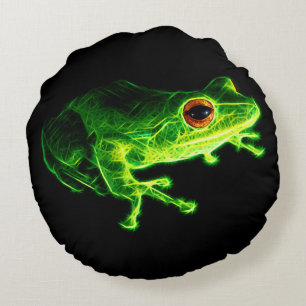 Groene Kikker Rond Kussen