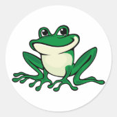 Groene kikker ronde sticker (Voorkant)