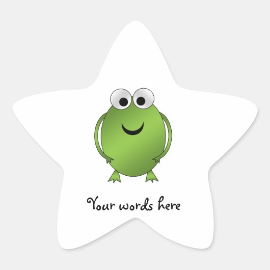 Groene kikker ster sticker (Voorkant)