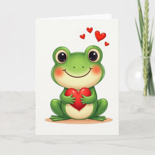 Groene Kikker Valentijnsdagkaart Kaart