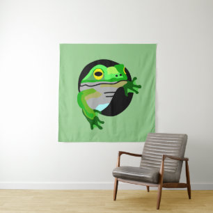 Groene kikker wandkleed