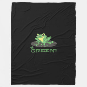 Groene kikker zijn Cartoon Kikker Funny Frog L Fleece Deken