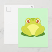 Groene kikker zittend op blad briefkaart (Voorkant / Achterkant)