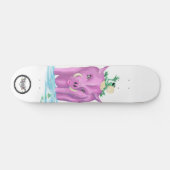 Groene kikkerroze varken skateboard (Horizontaal)