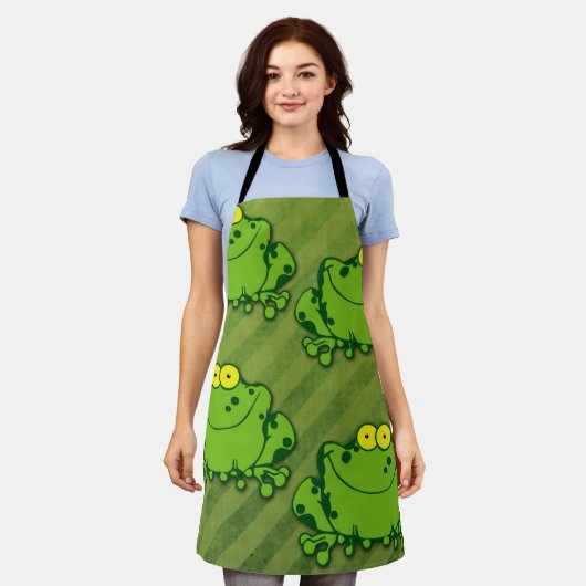 Groene Kikkers Schort (Gedragen)