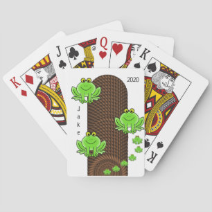 Groene kikkers voor afspeelkaart pokerkaarten
