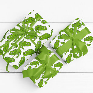 Groene kikkervis-Cartoon Cadeaupapier