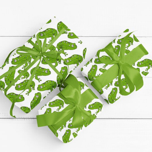 Groene kikkervis-Cartoon Cadeaupapier