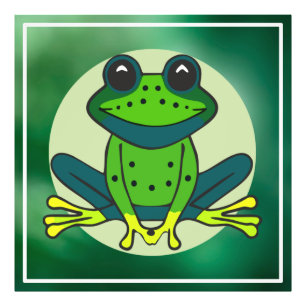 Groene kikkervis-Cartoon Foto Afdruk
