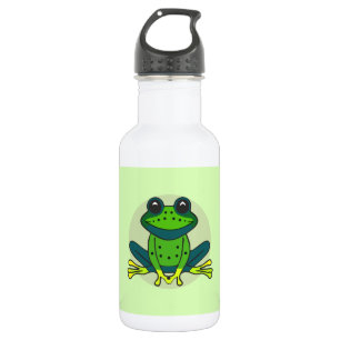 Groene kikkervis-Cartoon Waterfles