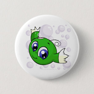 Groene Kiko die door het Kiko Lake wil Ronde Button 5,7 Cm