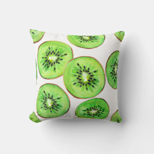 Groene Kiwi Fruit Waterverf Set Kussen