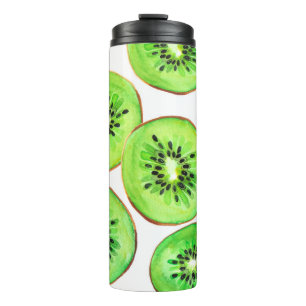 Groene Kiwi Fruit Waterverf Set Thermosbeker