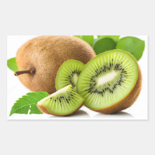 Groene kiwi-vruchten rechthoekige sticker