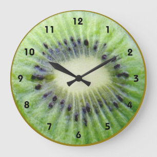 Groene Kiwi wandklok met cijfers Grote Klok