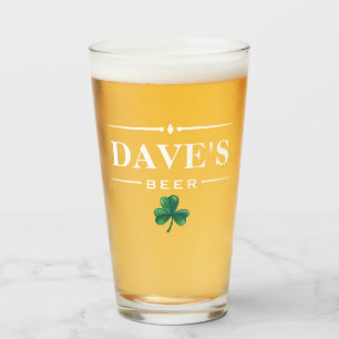 Groene klap White  Deco Pint Glass Glas